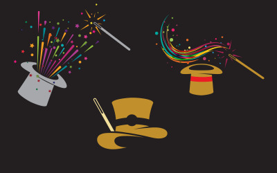 Magiczny pokaz cyrkowy logo ikona ilustracja projekt szablonu v.31