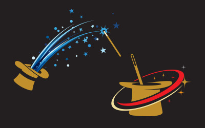 Magiczny pokaz cyrkowy logo ikona ilustracja projekt szablonu v.33