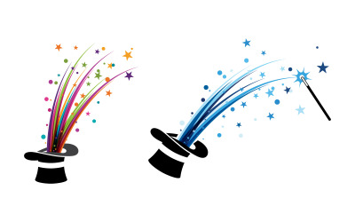 Zaubershow Zirkus Event Logo Symbol Illustration Design Vorlage v.15