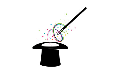 Zaubershow Zirkus Event Logo Symbol Illustration Design Vorlage v.18