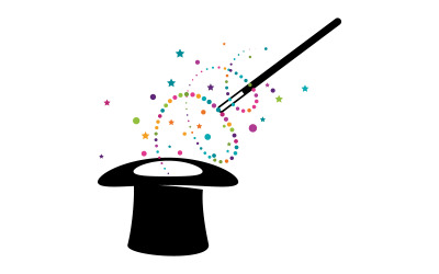 Zaubershow, Zirkus, Veranstaltung, Logo, Symbol, Illustration, Design, Vorlage, v.10