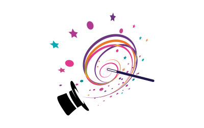 Zaubershow, Zirkus, Veranstaltung, Logo, Symbol, Illustration, Design, Vorlage, v.11