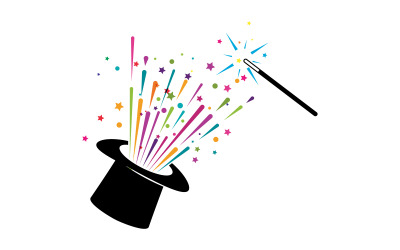 Zaubershow, Zirkus, Veranstaltung, Logo, Symbol, Illustration, Design, Vorlage, v.25