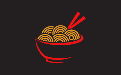 Modello di progettazione dell&amp;#39;illustrazione del logo del cibo di noodles v.13
