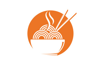 Modello di progettazione dell&amp;#39;illustrazione del logo del cibo di noodles v.8