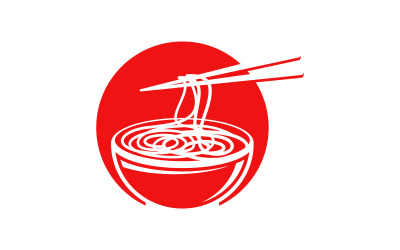 Noodles food Logo sign illustration design template v.7