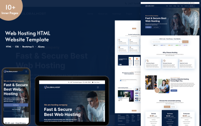 Globalhost – Modello di sito Web HTML per servizi di Web Hosting, Domini e Cloud