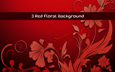 Red floral background AI image