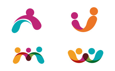 Community adoption, network and social logo design template v.4