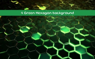 Green hexagon background AI image