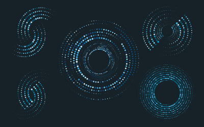 Hi tech halftone circle dots vector illustration