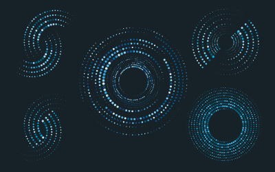 Hi tech halvton cirkel prickar vektorillustration