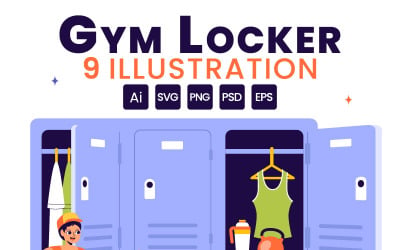 9 Gym Locker Room Illustration