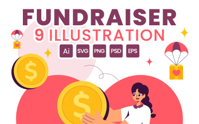 9 Illustration för välgörenhetsinsamling