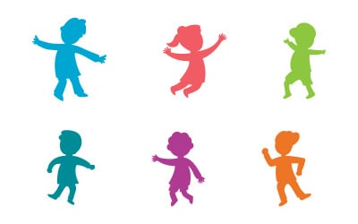 kids concept vector illustration icon Logo design v.1