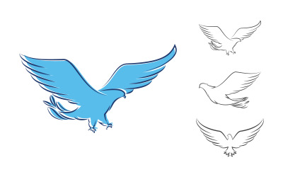 Falcon wing ikon Mall logotyp illustration design v.6