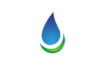Goccia d&amp;#39;acqua natura Logo Template illustrazione vettoriale design v.2
