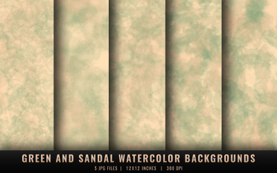 Green and Sandal Watercolor Backgrounds