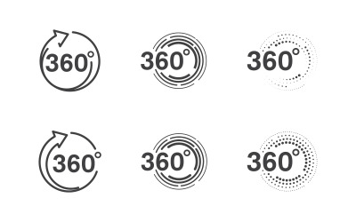 360 Circle Vector ikona projekt ilustracja szablon v.2