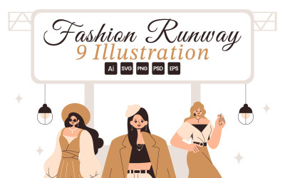 9 Fashion Runway Illustration