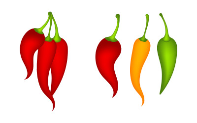 Ikona gorącego naturalnego chili Szablon wektor Ilustracja v.6