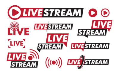 Live stream logo design. Vector illustration design template