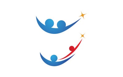 Modello di progettazione del logo per l&amp;#39;adozione comunitaria, la cura, la rete e il social v.11