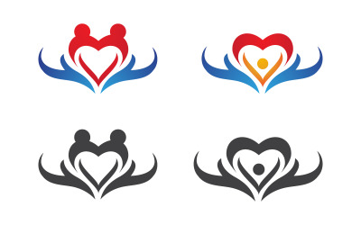 Modello di progettazione del logo per l&amp;#39;adozione comunitaria, la cura, la rete e il social v.1