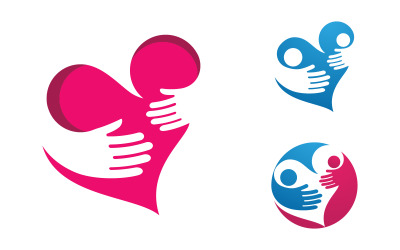 Modello di progettazione del logo per l&amp;#39;adozione comunitaria, la cura, la rete e il social v.6
