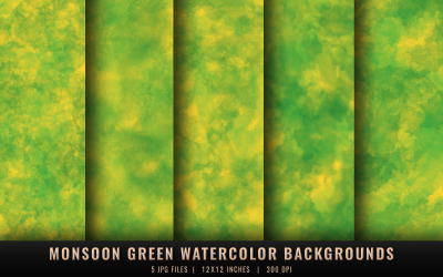 Monsoon Green Watercolor Backgrounds