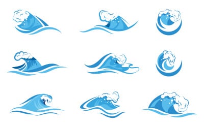 Onda Acqua elemento mare illustrazione vettoriale design v.2