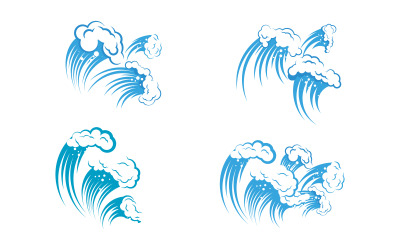 Onda Acqua elemento mare illustrazione vettoriale design v.4
