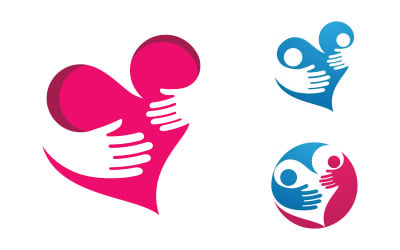Szablon projektu logo dla opieki adopcyjnej, sieci i mediów społecznościowych v.6