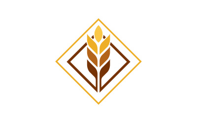 Wheat rice vector icon logo illustration design template v.3