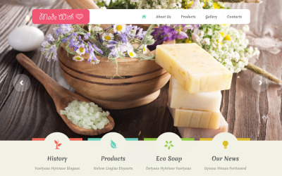 Kézműves érzékeny weboldal sablon