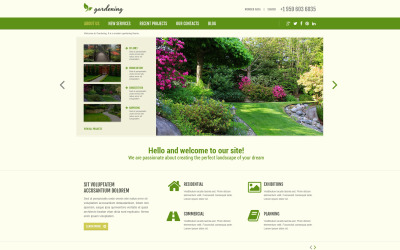Modelo Joomla responsivo de design de jardim