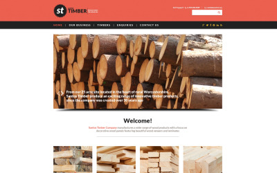 Plantilla de sitio web adaptable de madera