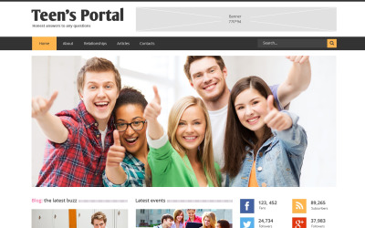Teen Club Responsive webbplatsmall