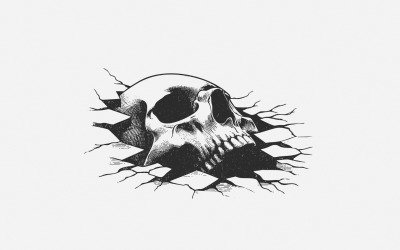 Skull In The Wall PNG, Skull png, Skeleton png, Digital Product, Instant Download, Skull Clipart,