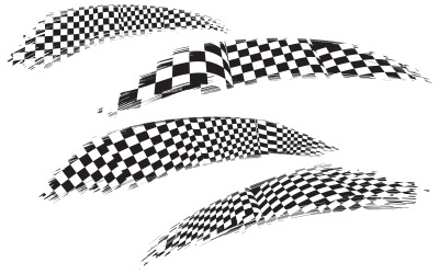 Bandiera da gara, modello di illustrazione del design del concetto di velocità più veloce v.15