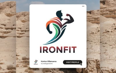 Modello di logo fitness dinamico e professionale per palestre e allenatori