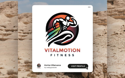 Modern fitnesslogodesign för varumärken inom aktiv livsstil