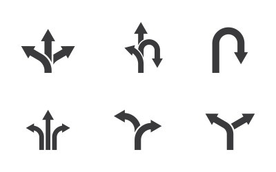 Arrow Way sign vector icon illustration design template v.1