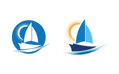 Cruise ship Logo Template vector icon illustration design v.1