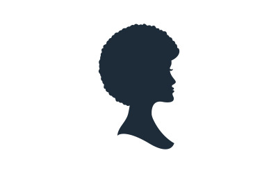 Frauengesichtssilhouette-Charakterillustration, Logo-Symbol, Vektor v.10