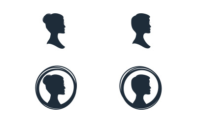 Frauengesichtssilhouette-Charakterillustration-Logo-Symbol-Vektor v.9