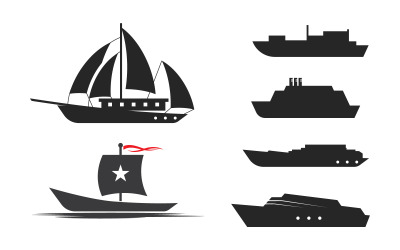 Illustrazione vettoriale del modello del logo della nave da crociera v.5