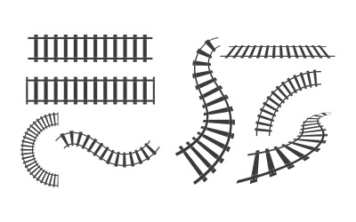 Ilustração de modelo de design de ícone vetorial de trilhos de trem v.1