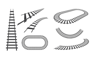 Ilustração de modelo de design de ícone vetorial de trilhos de trem v.2