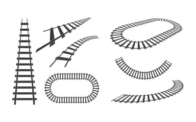 Train tracks vector icon design template illustration v.2